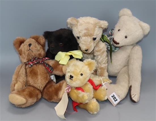 Five modern collectors bears